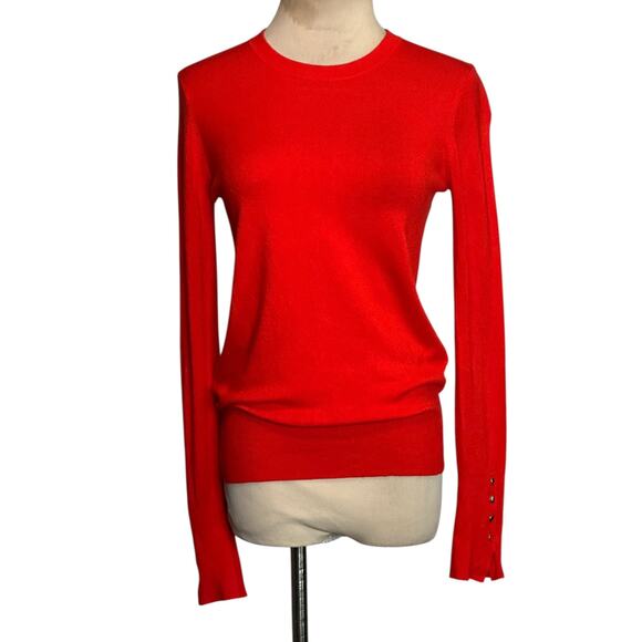 Zara bright red crew neck long sleeves sweater size Small - Picture 10 of 13